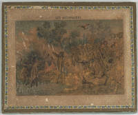 image of Children's geographical strip puzzle, with 'Les Australiens', ''Les Indous", 'Les Hottentots et Bushmans', and 'Les Arabes'