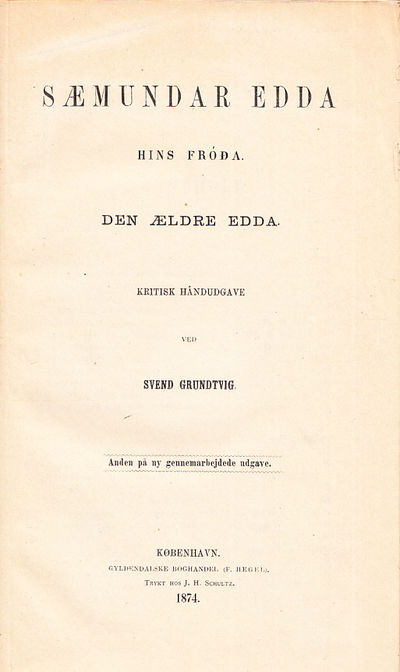 Sæmundar Edda hins fróda. Den ældre Edda. Kritisk…