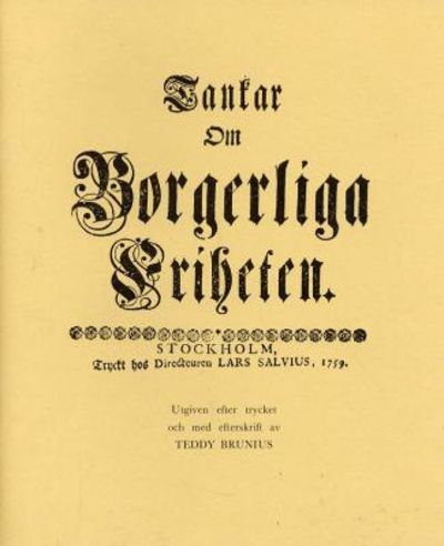 Tankar om borgerliga friheten. Utgiven efter…