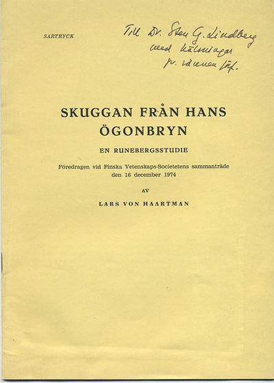 Skuggan från hans ögonbryn. En Runebergsstudie…