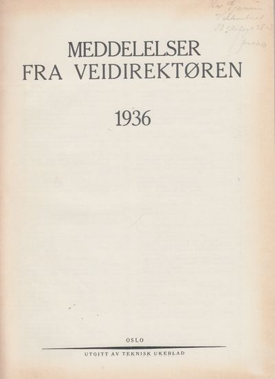 Meddelelser fra veidirektøren 1936-39 (komplett).