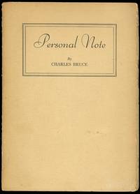 PERSONAL NOTE. de Bruce, Charles.  Inscribed - 1941