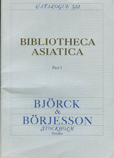 Björck & Börjesson. Catalogue 522. Bibliotheca…