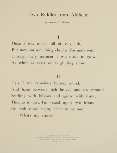 Two Riddles from Aldhelm