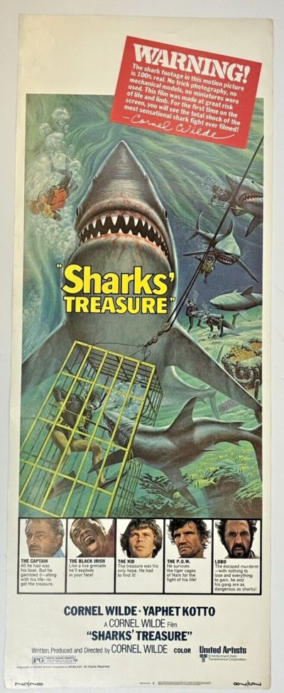 SHARKS' TREASURE" ORIGINAL MOVIE THEATRE INSERT