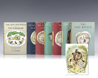 cover of The Chronicles of Narnia: The Lion, The Witch and The Wardrobe, Prince Caspian, The Voyage of the Dawn Treader,The Silver Chair, The Horse and His Boy, The Magician's Nephew, The Last Battle.
