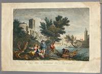 1ere Vue des Environs de Bayonne- 18th century copper engraving after Vernet