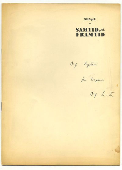 Författaren och samhället. Särtryck ur Samtid och…