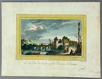 Vue du Pont de Lardy sur la Riviere d' Etampes - 18th Century engraving by Rogona after a drawing...