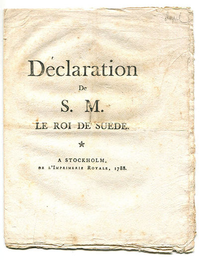 Déclaration de s.m. le roi de Suède.