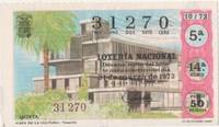 cover of Loteria E00184: hoja nº 15. Loteria Nacional. Nº 31270, serie 14ª, fracción 5ª, precio 50 pesetas, sorteo 10/73 del 31 de Marzo de 1973. Casa de la cultura- tenerife
