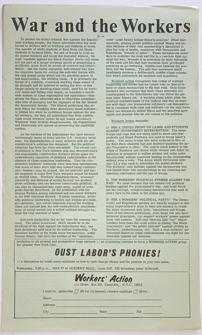War and the workers [handbill]