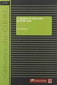 cover of Le problème de l'incroyance au XVIIIe siècle