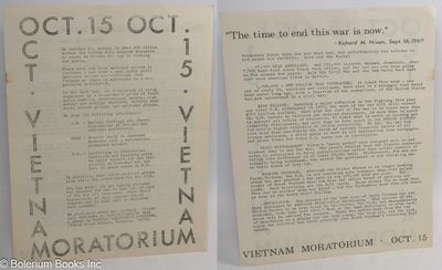 Oct. 15 Oct. 15 Oct. 15 [handbill on the Vietnam Moratorium]