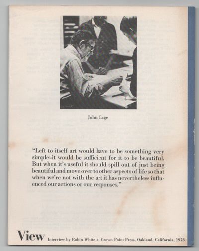 View: Vol. I No. 1 April, 1978 - John Cage