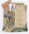 [Hand-drawn watercolor menu] en honneur de S.A.R. Le Prince Maha Valiravudh. Prince Royal de Siam... Burapha Palace, Fevriar 14, 1903