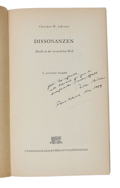 Dissonanzen. Musik in der verwaltete Welt. 2.,…