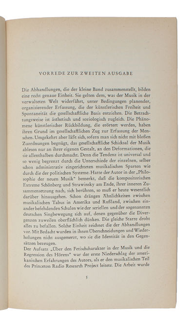 Dissonanzen. Musik in der verwaltete Welt. 2., erweiterte Ausgabe.   - [PRESENTATION-COPY] (photo 3)