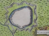 image of Hand Colored 1636 Print, Map of Caussade, from 'Les plans et profils de toutes les principales villes et lieux considerables de France