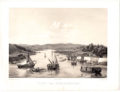 Litografi av “Parti ved Fredriksstad”. Mathilde…