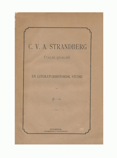 C. V. A. Strandberg (Talis Qualis). En…