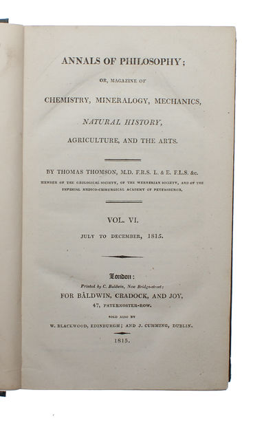 On the Relation between the Specific Gravities of Bodies in their Gaseous State and the Weight of their Atoms. (+) Correction of a Mistake in the Essay on the Relation between the Specific Gravities of Bodies in their Gaseous State and the Weights of ... (photo 2)