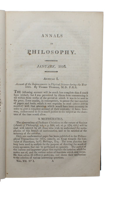 On the Relation between the Specific Gravities of Bodies in their Gaseous State and the Weight of their Atoms. (+) Correction of a Mistake in the Essay on the Relation between the Specific Gravities of Bodies in their Gaseous State and the Weights of ... (photo 7)