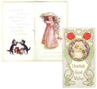Art Nouveau Influenced Valentine Gift Book, “Heartiest Good Wishes.”