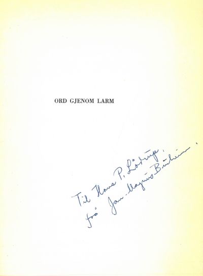 Ord gjennom larm. Dikt.