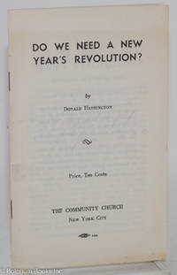 cover of Do we need a new year's revolution?; economics and saving souls
