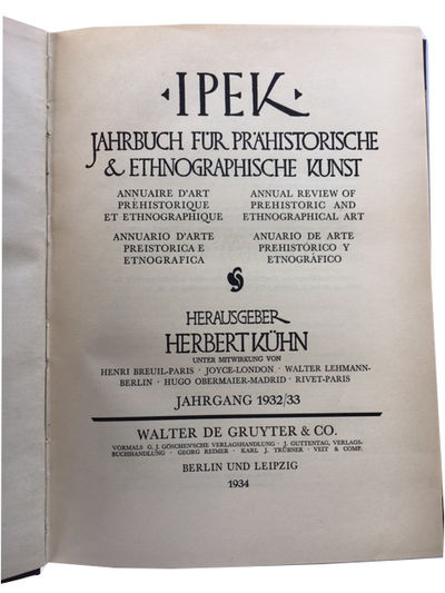 IPEK: Jahrbuch fur Prahistorische & Ethnographische Kunst...Jahrgang 1932/33