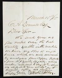 1865 Business Letter from Foster & Roby, Brass Founders, Boston