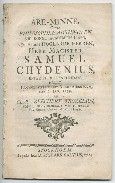 Äre minne, öfver philosophiæ adjuncten vid kongl.…