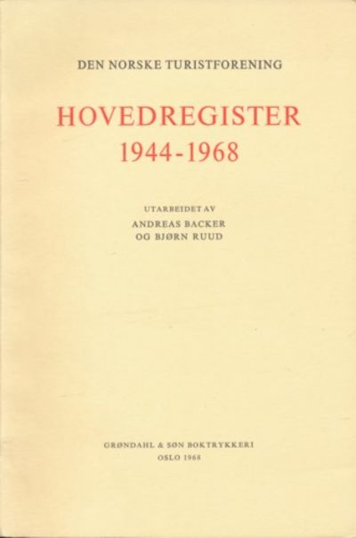 Hovedregister til Den Norske Turistforenings…