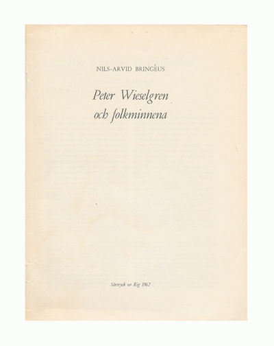 Peter Wieselgren och folkminnena. Särtryck ur Rig…