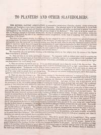 To Planters and Other Slaveholders [caption title]