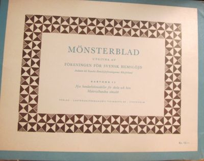 Mönsterblad. Kartong 13, Nya handarbetsmodeller i…