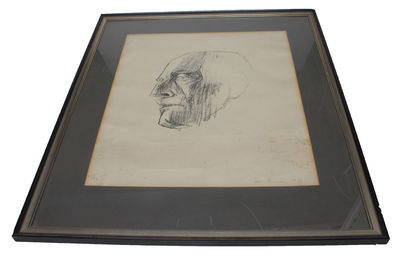 Originalt litografi, portræt of Knut Hamsun,…