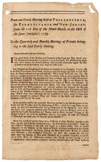 From our Yearly Meeting held at Philadelphia, for Pennsylvania and New-Jersey, from the 22d Day of the Ninth Month, to the 28th of the same (inclusive) 1759. / To the Quarterly and Monthly Meetings of Friends belonging to the said Yearly Meeting
