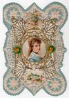 View Image 1 of 3 for 12mo Lace Paper Valentine with Portrait of Young Lady and Printed Love Poem Inventory #42000294