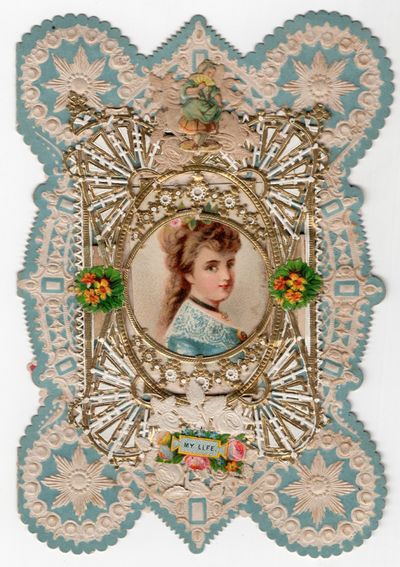 London: (McLoughlin?), 1860. Very good. Toned with minor nicks to lace paper, light dust soiling.. A...