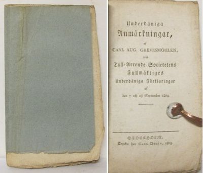 Underdåniga anmärkningar af Carl Aug.…