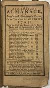 THE NEW-ENGLAND ALMANACK, LADY'S AND GENTLEMAN'S DIARY, FOR THE YEAR OF OUR LORD CHRIST 1793. .