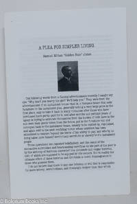 cover of A Plea for Simpler Living