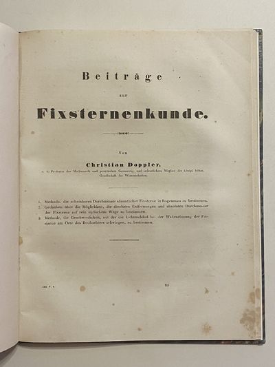 [ASTRONOMY AND PHOTOGRAPHY]. Beitrage zur Fixsternenkunde [3 scholarly papers extracted from the 1846 Abhandlungen der Koniglichen Bohmischen Gesellschaft der Wissenschaften]