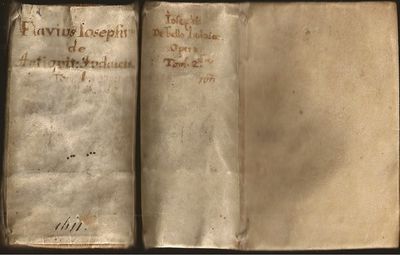 Flavii Iosephi viri inter Ivdaeos clarissimi Opera omnia quae extant ex Graecorum codicum accurata collatione Latine expressa: opus in tomos duos distributum: notis & annorum serie ad oram singulorum capitum illustratum: cum indice locupletissimo