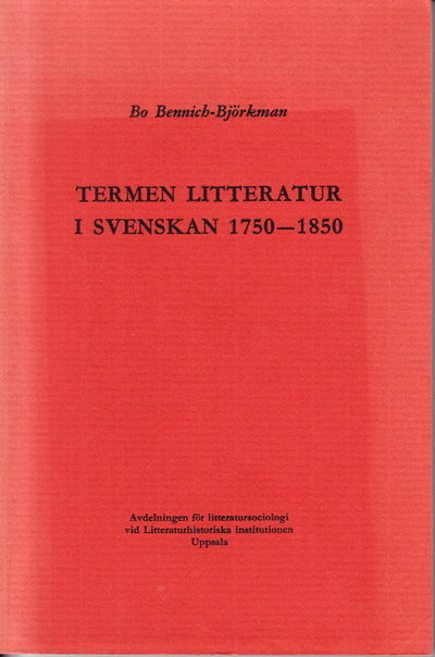 Termen litteratur i svenskan 1750-1850.
