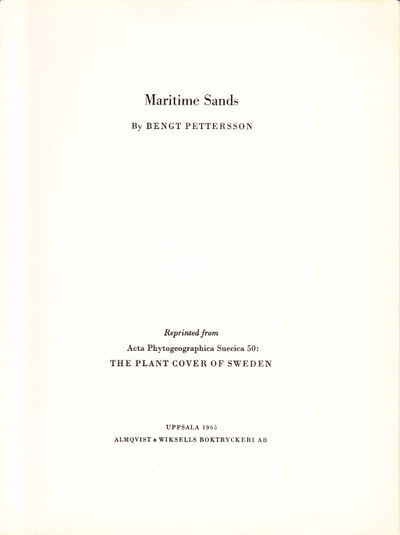 Maritime Sands. Reprint from Acta…