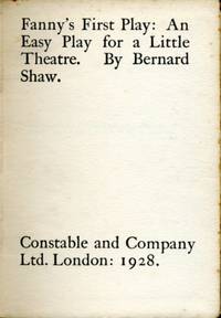 image of Fanny's First Play : An Easy Play for a Little Theatre