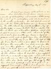 Autograph Letter Signed. Shippensburg, Pennsylvania, to Walter Lowrie, care of Samuel Thompson, Merchant, Pittsburgh, Pennsylvania.
